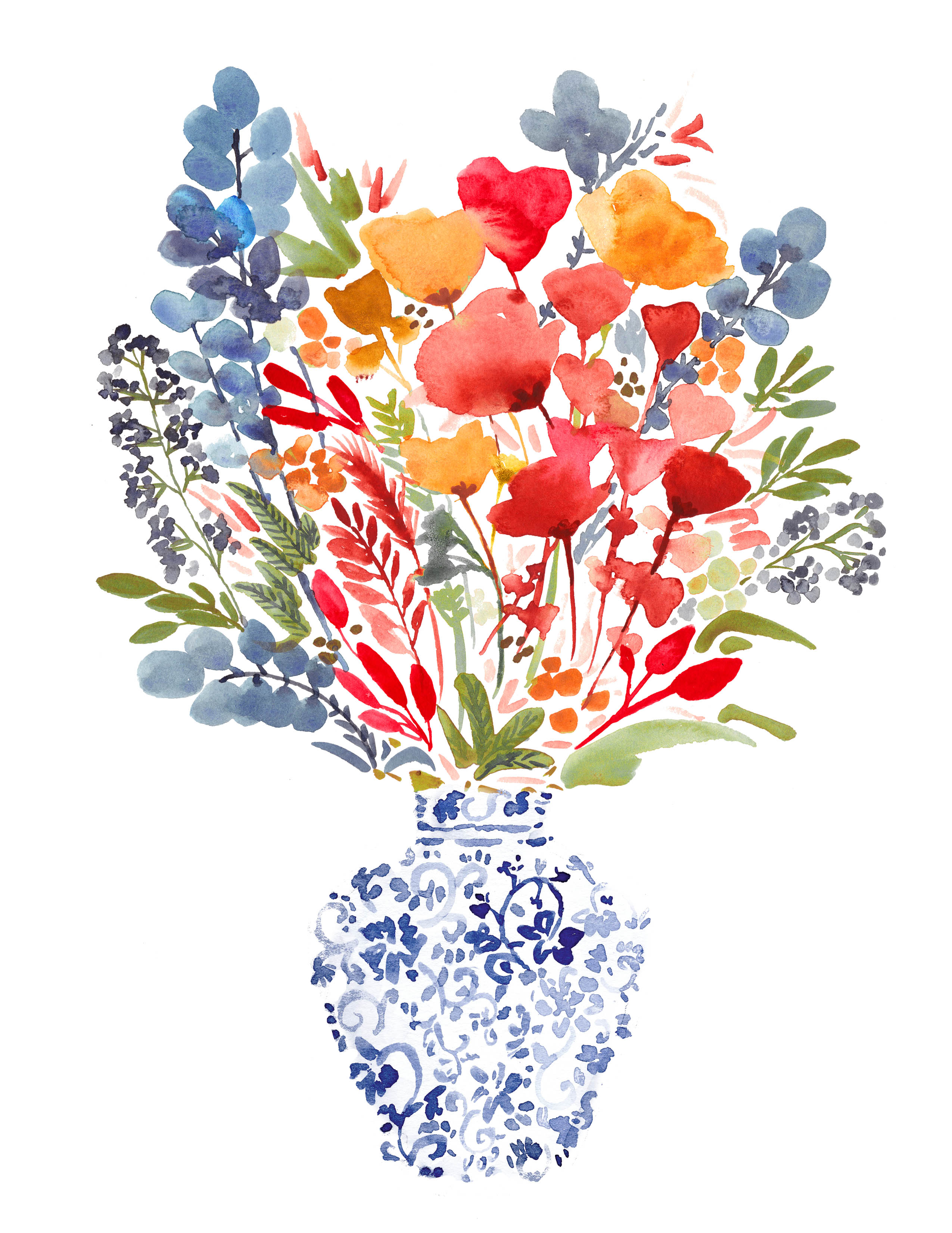 Sara Berrenson Illustration vase of flowers