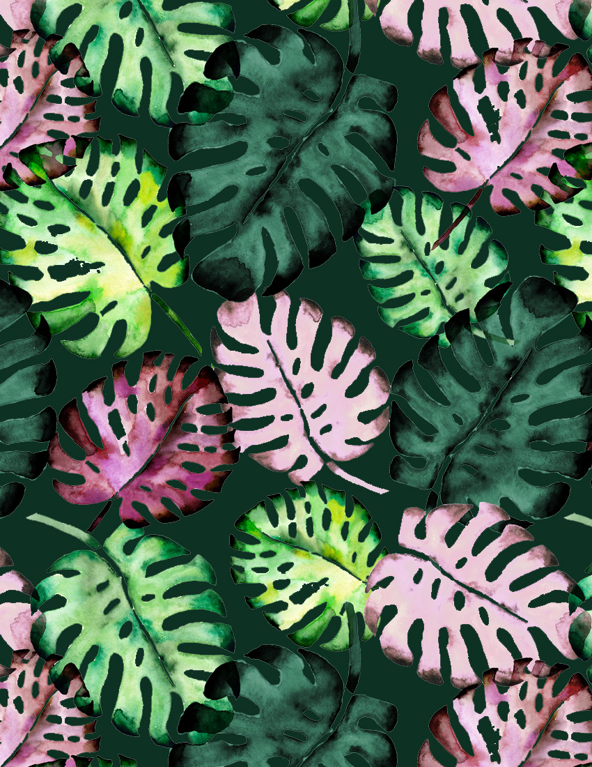 Sara Berrenson Illustration green and pink leaves