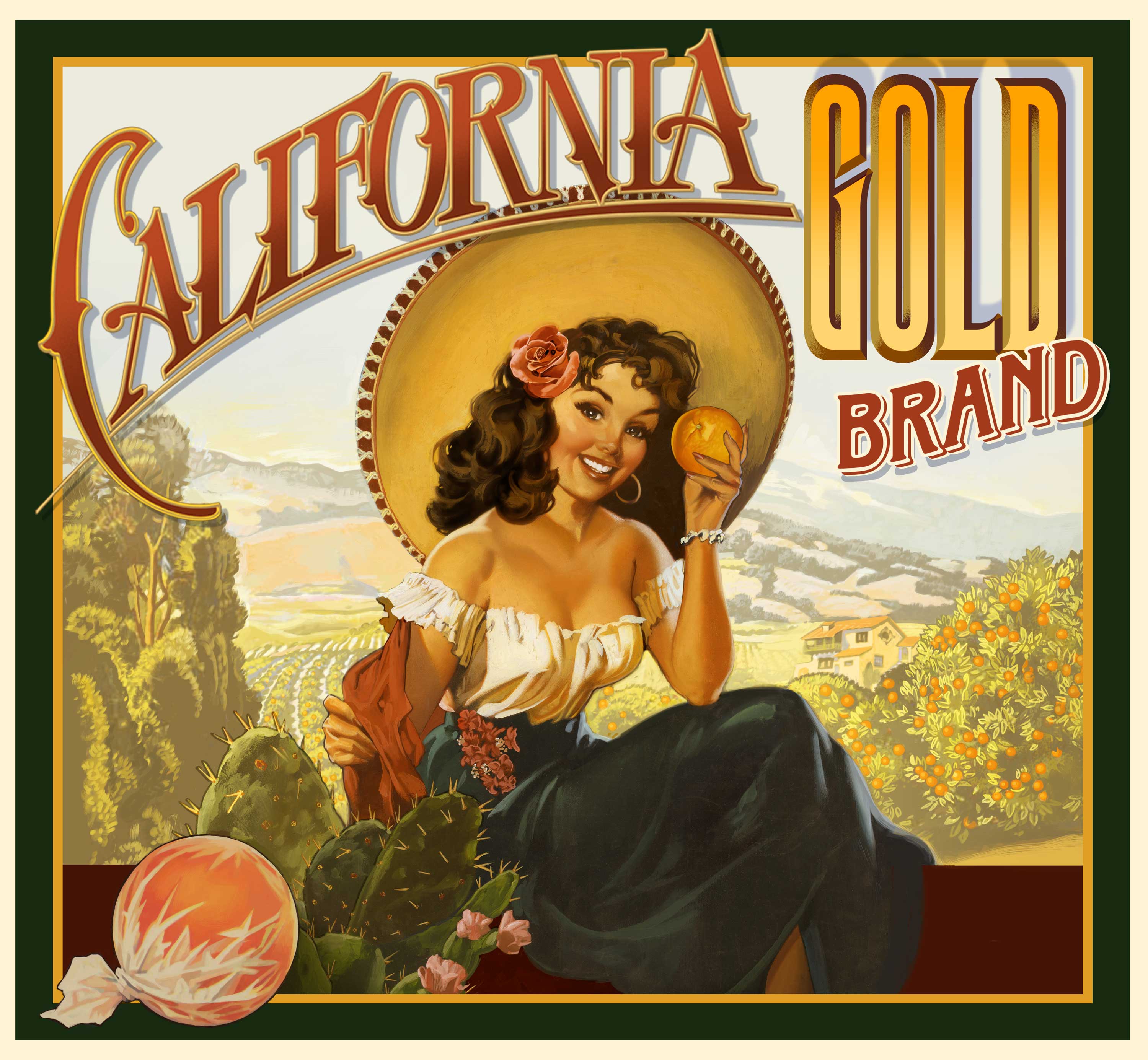 Robert Rodriguez Illustration California gold brand