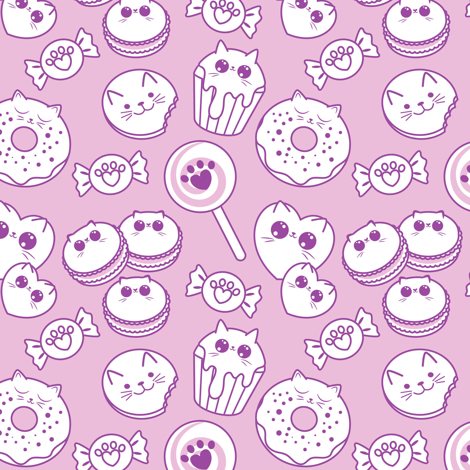 Mona Daly Illustration sweets cupcakes donuts pattern