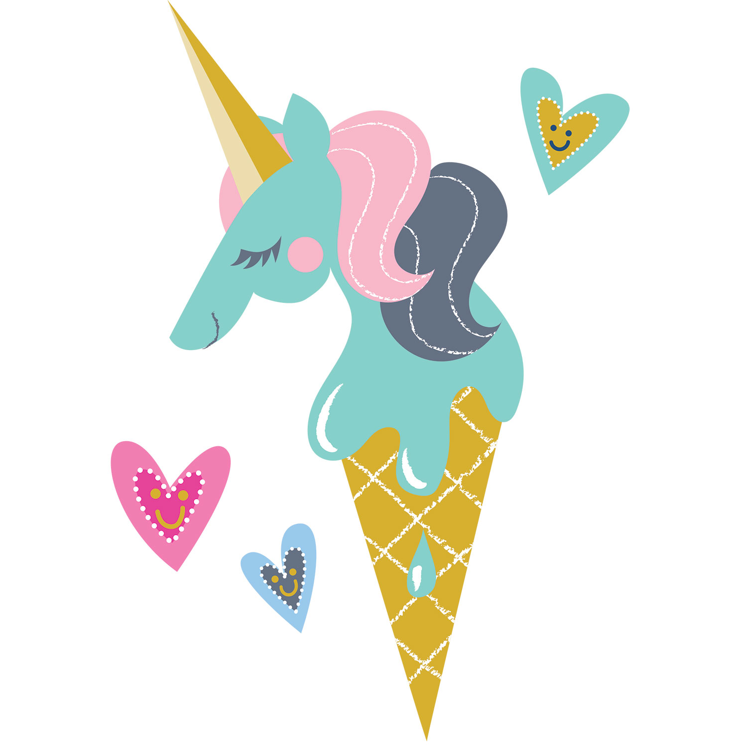 Mona Daly Illustration Unicorn Ice Cream Cone