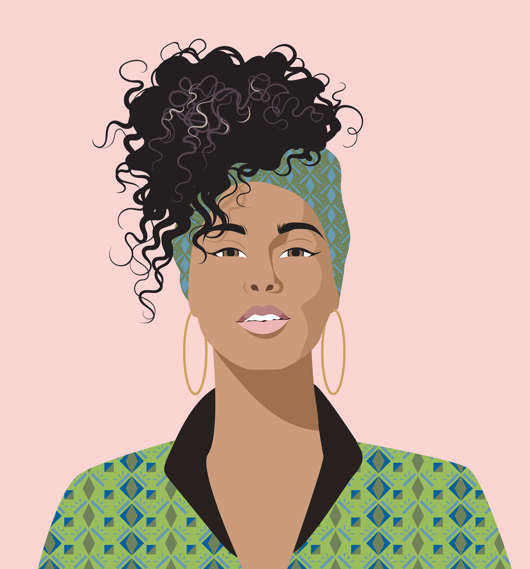 Mona Daly Illustration Alicia Keys portrait