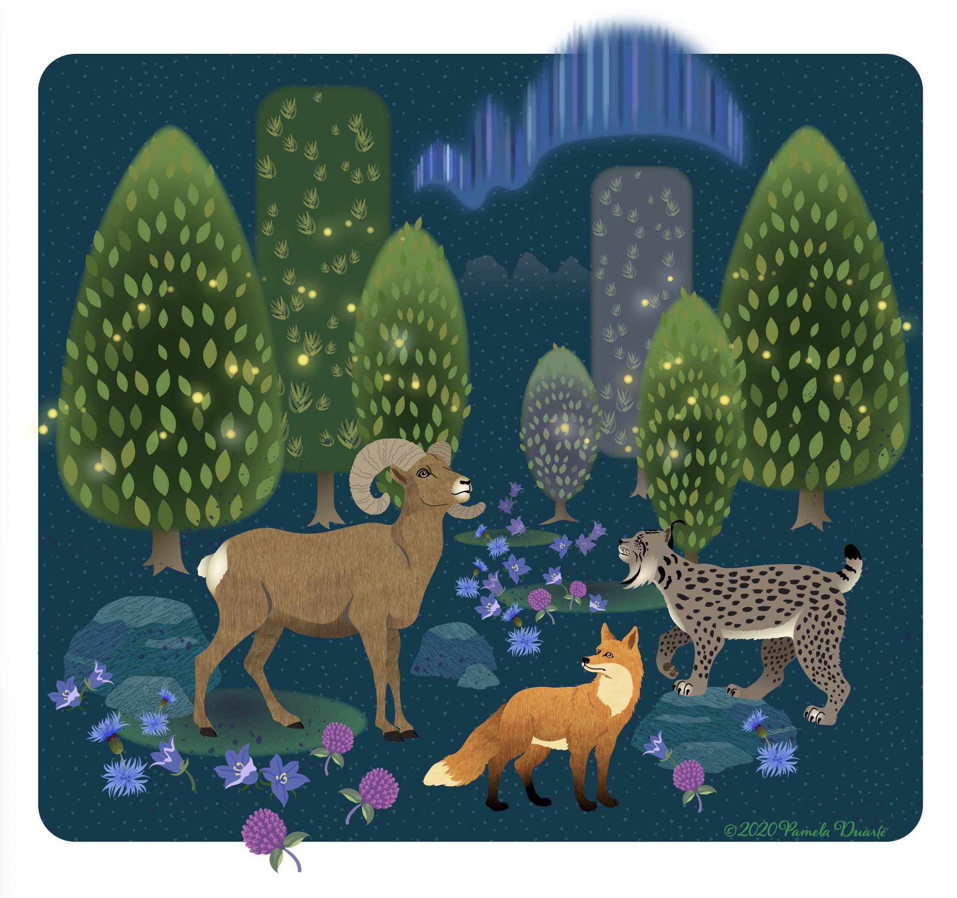 Pamela Duarte Illustration Northern Magic with animals