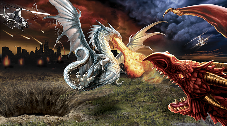Pam Wall Illustration Omega Dragon Fight