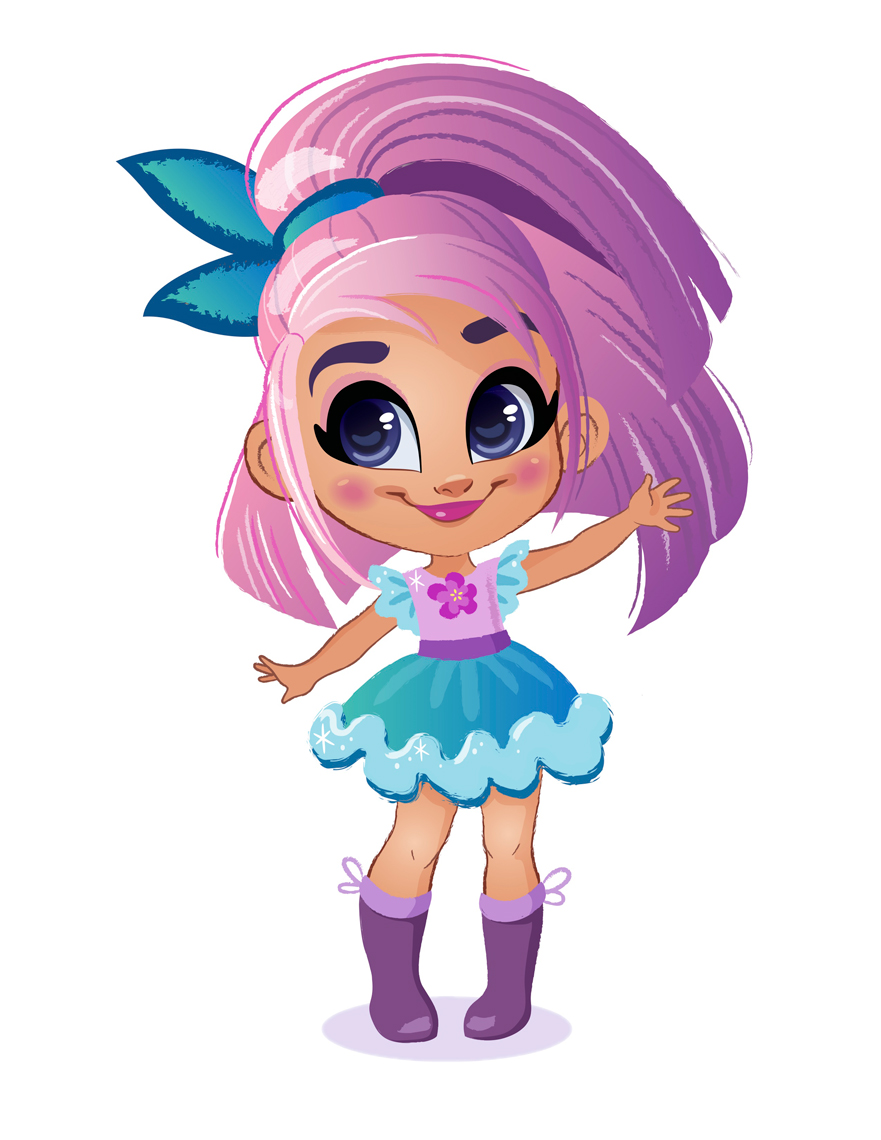 Pamela Duarte Illustration Big Eyed Girl with Purple Hair
