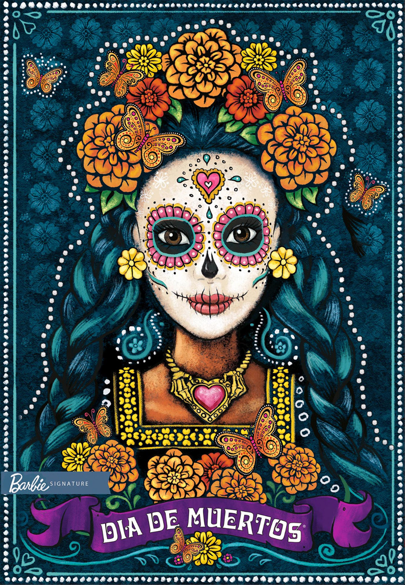 Ray Goudey Illustration Barbie Doll Dia De Muertos