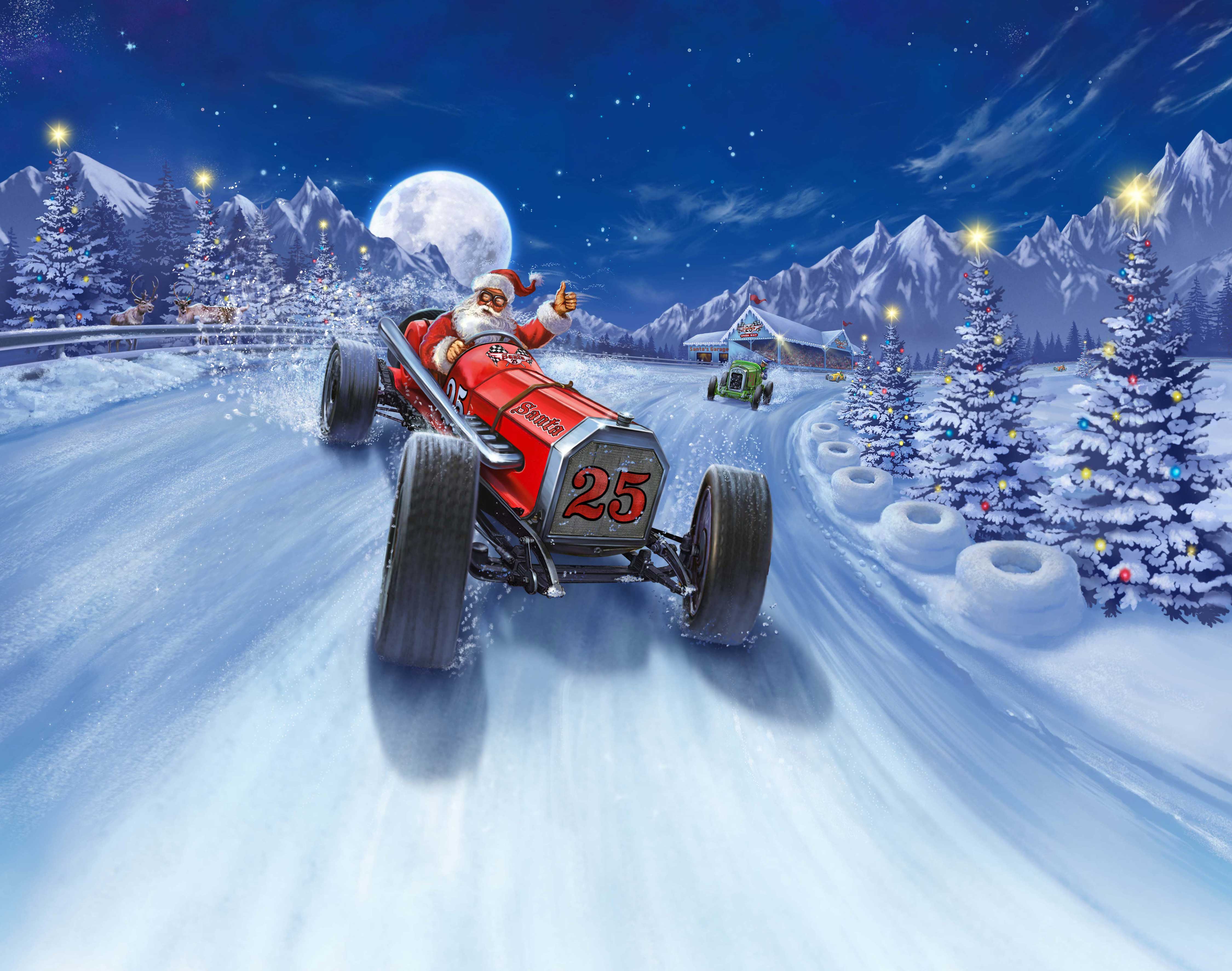 Ray Goudey Illustration Mattel Hot Wheels Santas RaceTrack Advent calendar