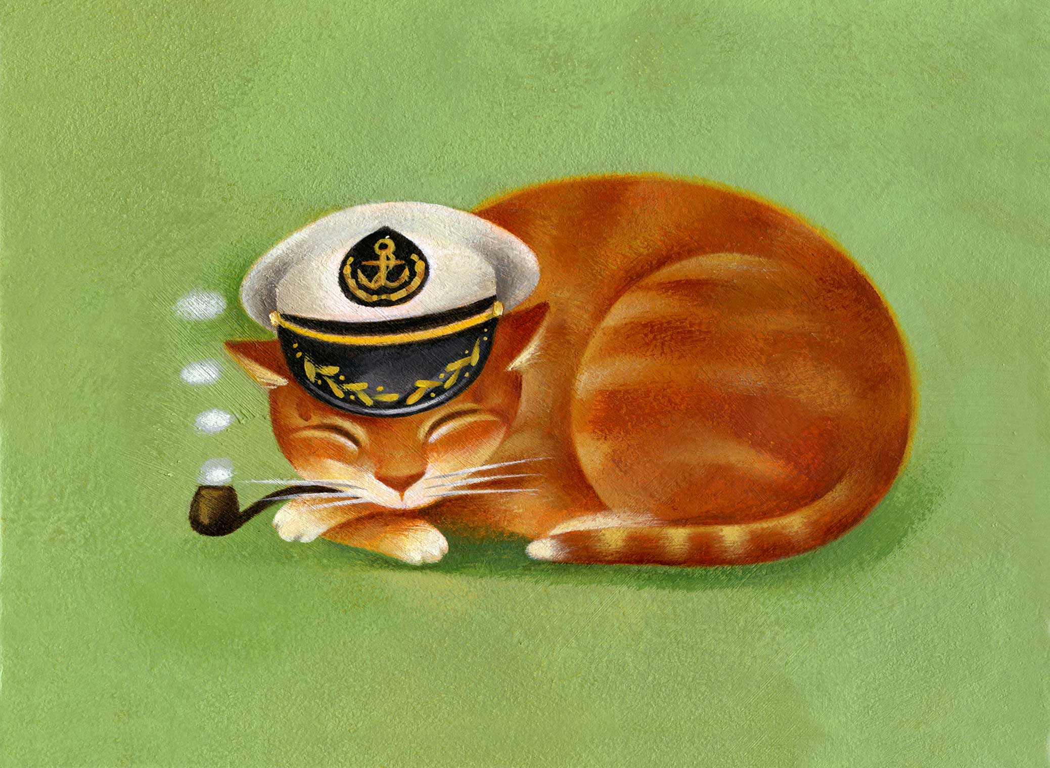 Jui Ishida Illustration cat with hat and pipe