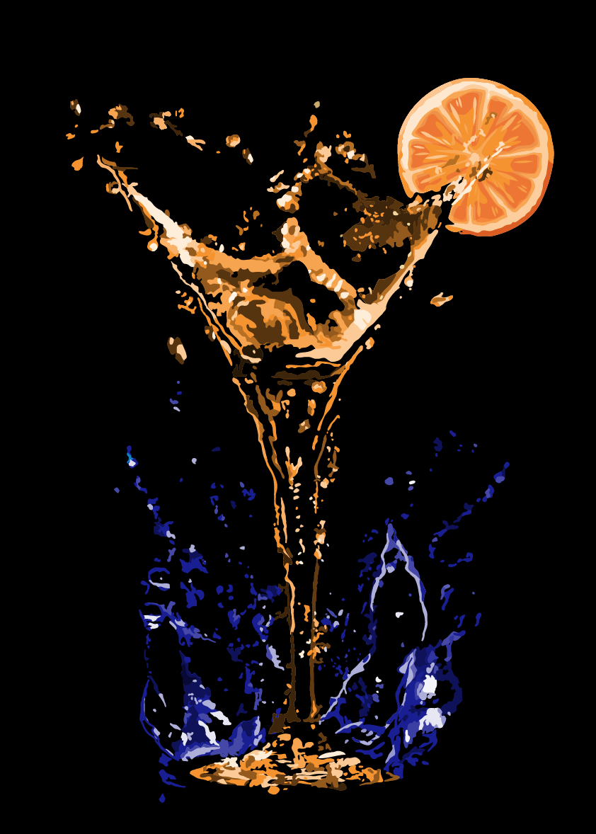 Chris Musselman Illustration TGIF restaurant glass splash orange martini