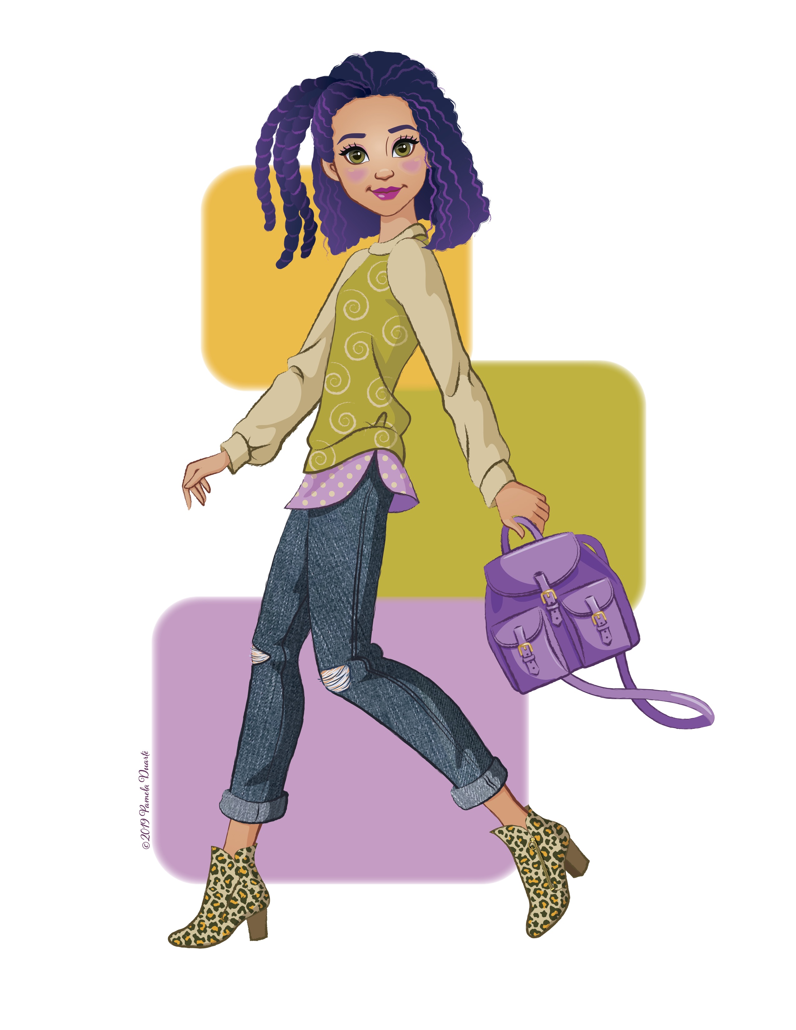 Pamela Duarte Illustration  Teen Figure in Ripped Jeans