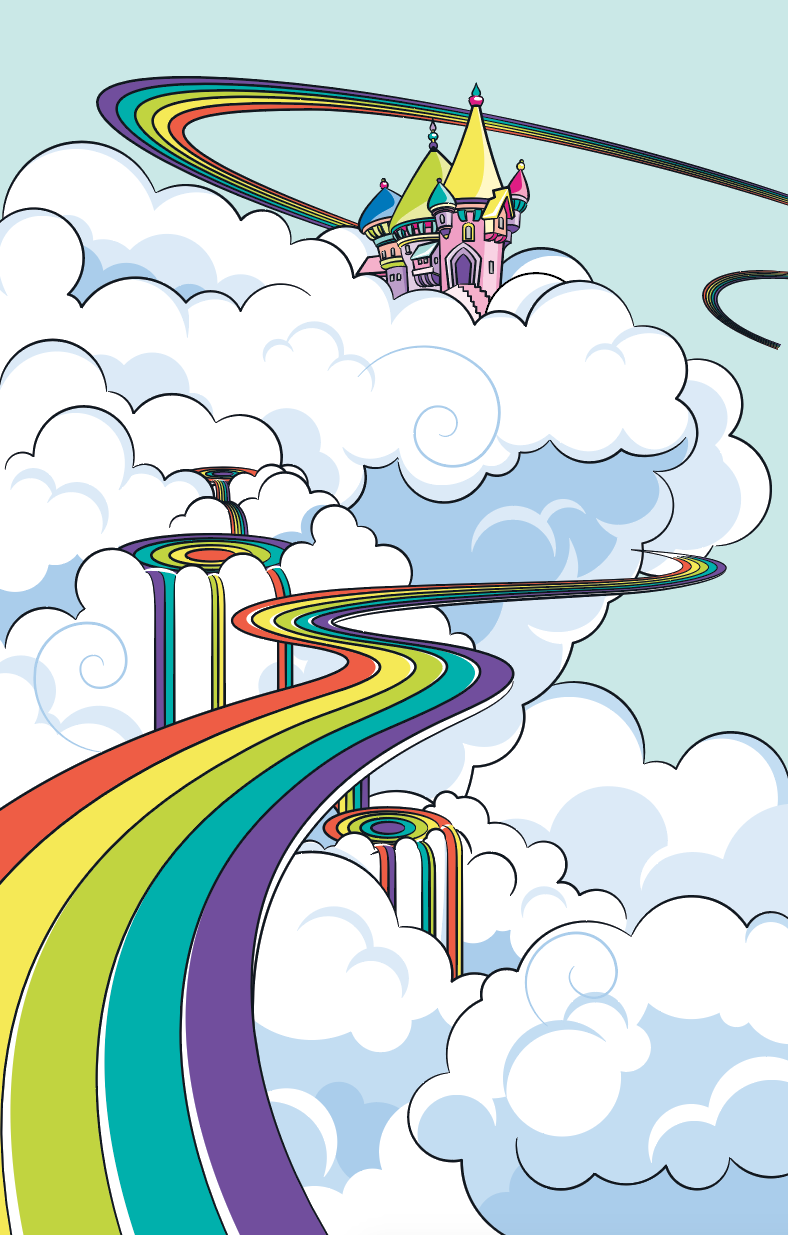 Chris Musselman Illustration rainbow castle sky