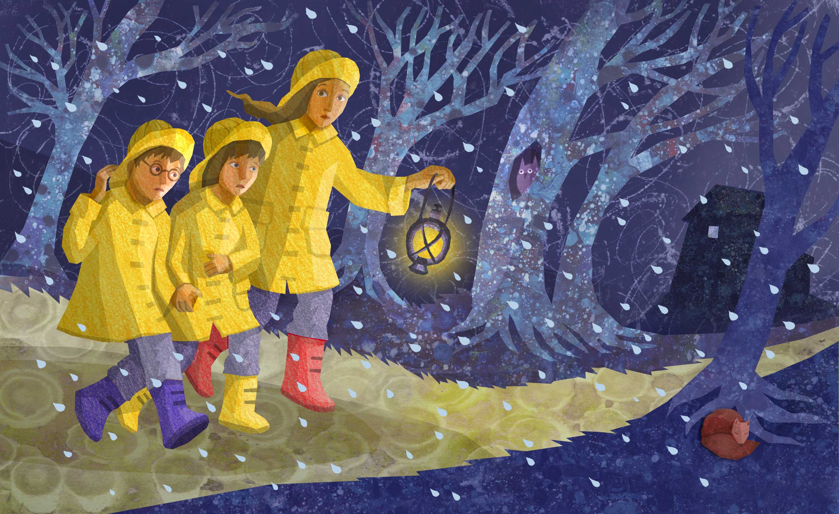 shelly_hehenberger_rainy_night_family_spooky_illustration